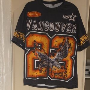 ROMWE Vancouver Graphic  Jersey - Black and Orange